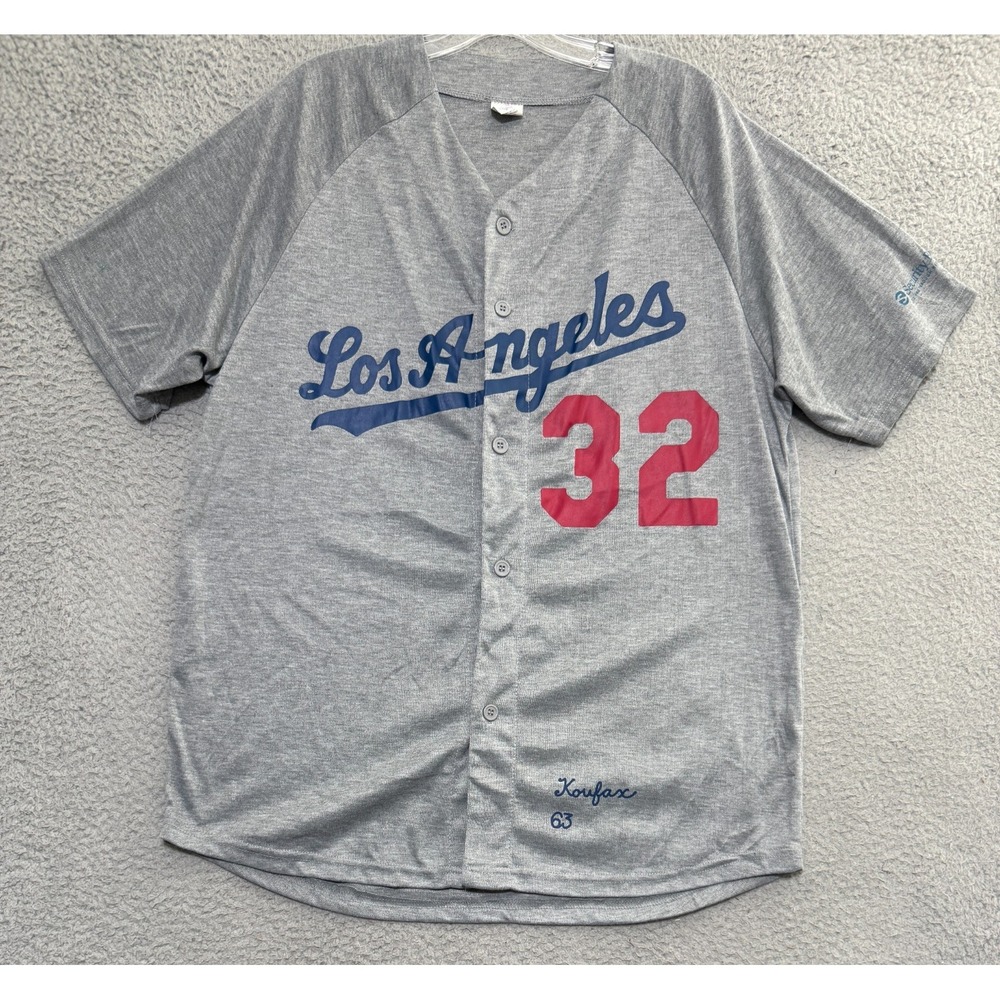 Sandy Koufax Jersey Mens XL Gray Los Angeles Dodgers MLB Stadium Giveaway SGA